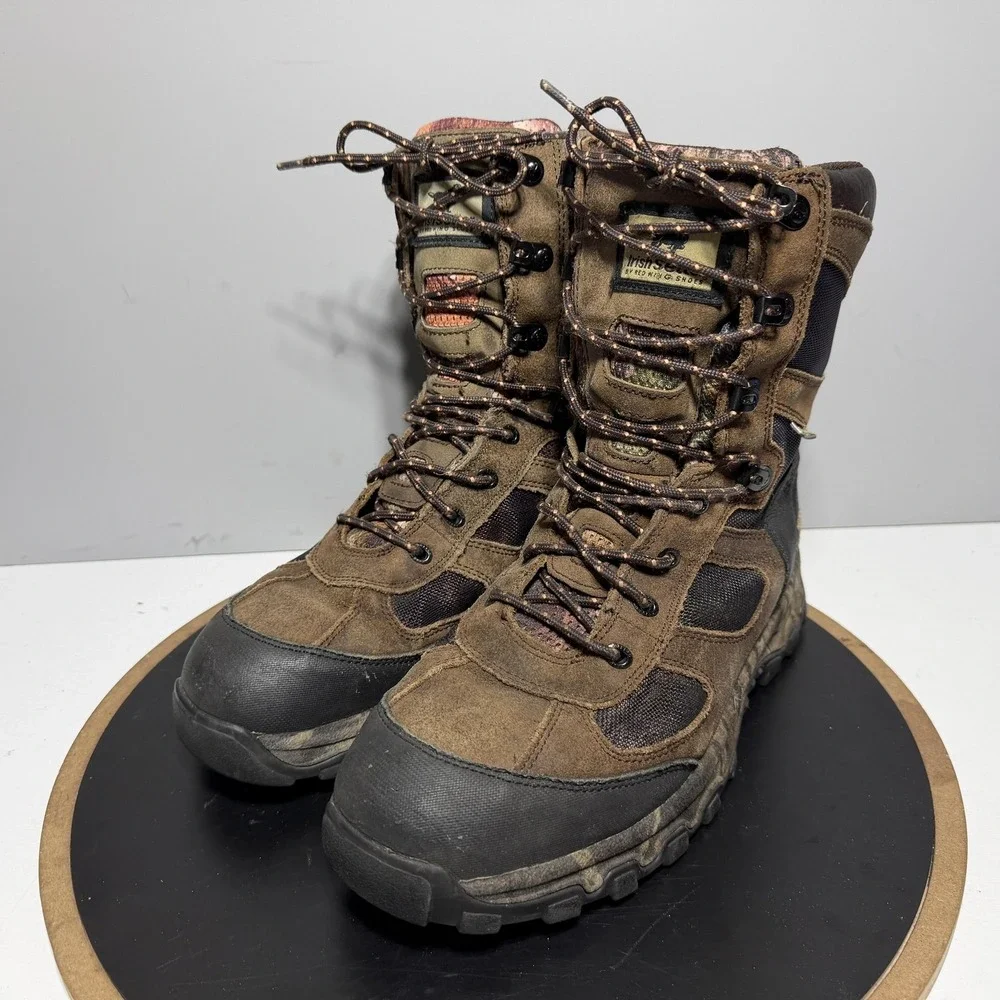 Red Wing Irish Setter Boots Men‎ Size 10.5 Brown Leather Camo Waterproof Hunting